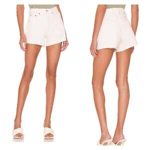 NWT Re/Done Low Slung Denim Shorts 32 Vintage White